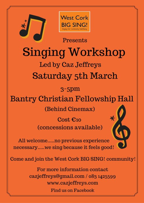 Bantry Singing Workshop Sat. 5th March